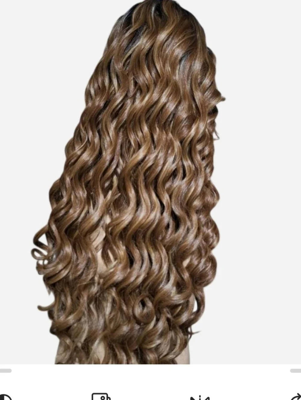 Long Wavy Lace Front Wig - Brown Ombre HUMAN HAIR BLEND WIG